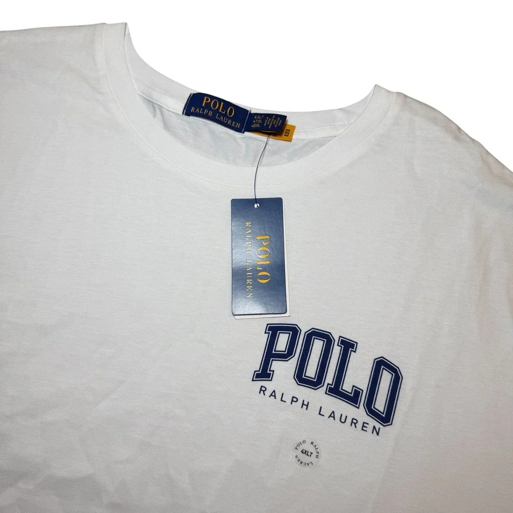 Polo Ralph Lauren Mens White Graphic Logo T-Shirt 4XLT Short Sleeve NWT